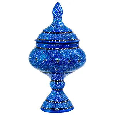 شکلات خوری میناکاری قطر 7 سانتی متر کاظمی آبی